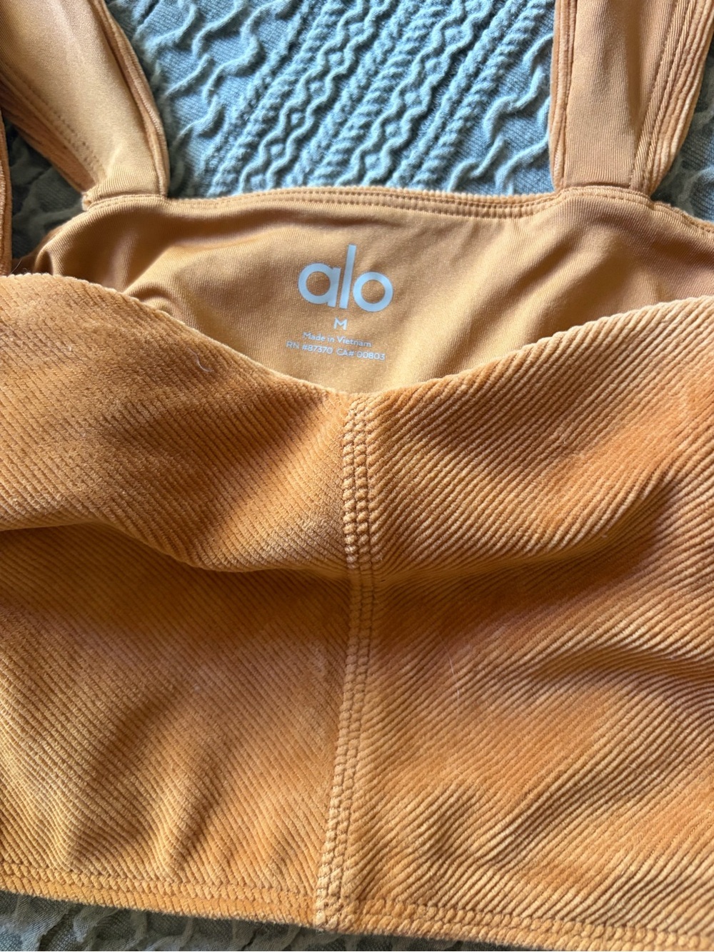 ALO Yoga Micro Corduroy Crop Toffee Color Size Medium Winter Break - Picture 5 of 5